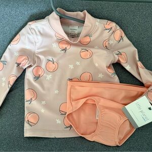 Carter's Peach Graphic Rash Guard Set